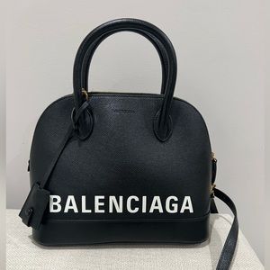 Balenciaga Ville Small Logo Calfskin Top-handle Bag